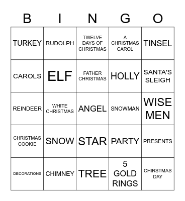 Christmas Bingo Card
