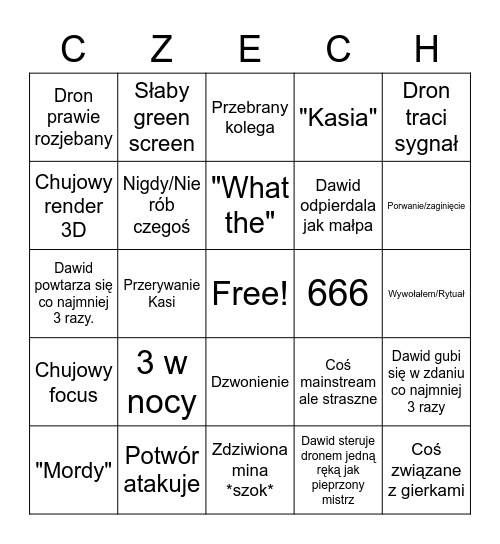 Dawid Czech Bingo Card