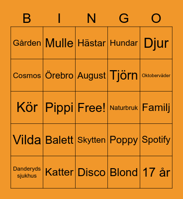 Linnea Bingo Card