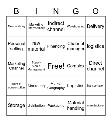 LOGISTICS BINGO Card