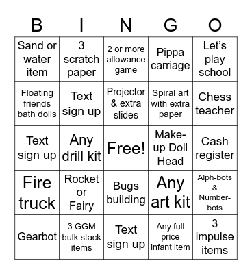 Holiday Bingo Card
