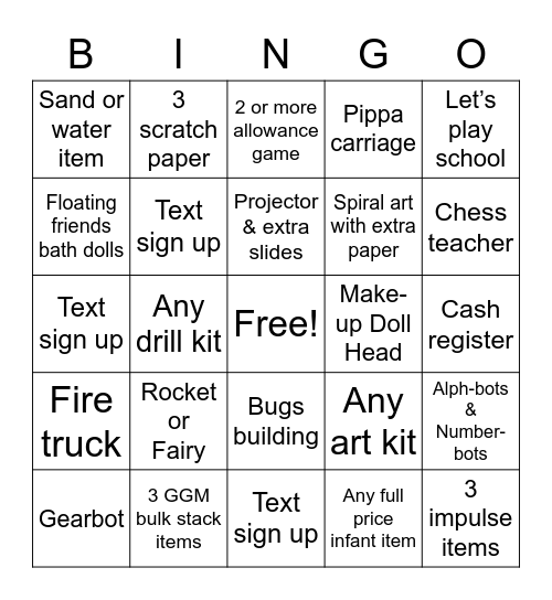 Holiday Bingo Card