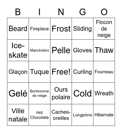 Bilingual BINGO Bilingue POB/DGOP Bingo Card