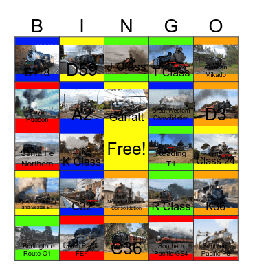 Western and Australian Steam Bingo Card