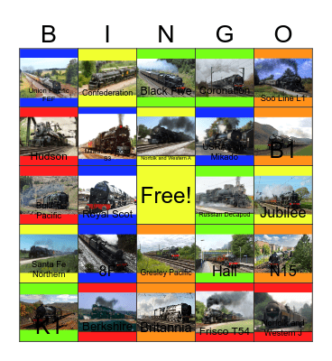 Steam Locomotives are Thunderous Bingo Card