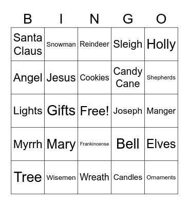 CHRISTMAS Bingo Card