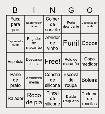 BINGO CHÁ DE COZINHA DA LARI Bingo Card