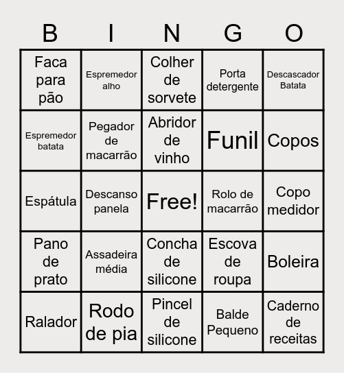 BINGO CHÁ DE COZINHA DA LARI Bingo Card