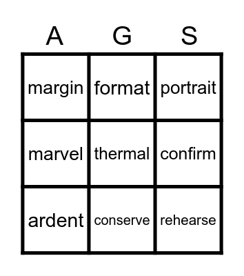 R controlled vowels Bingo Card