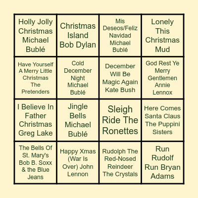 Christmas Bingo Card