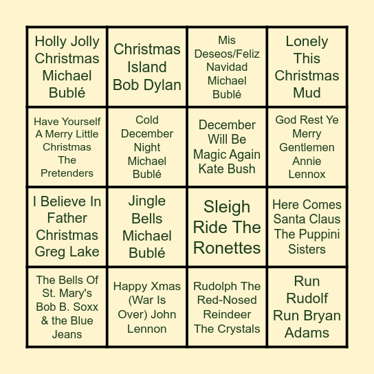 Christmas Bingo Card