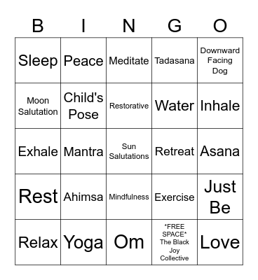 The Black Joy Collective Bingo Card