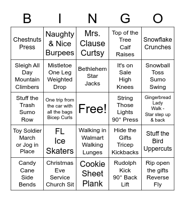 Turkey Burn Bingo Card