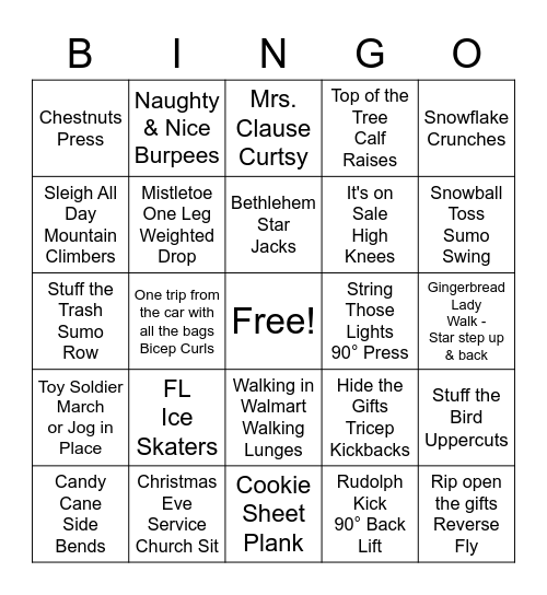 Turkey Burn Bingo Card