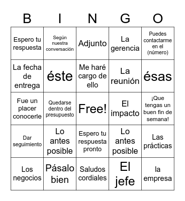 Work pt. 2 Bingo Card