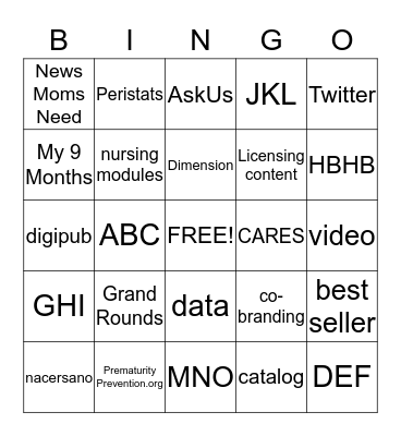 Mission Bingo Card