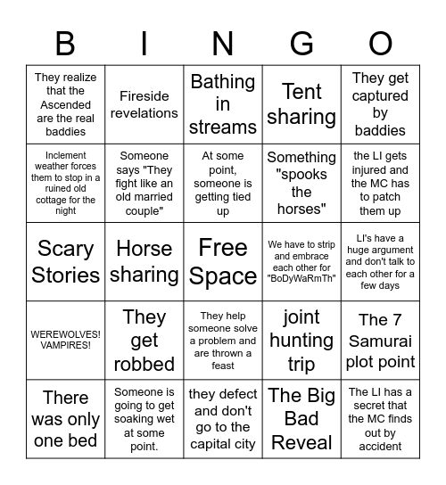 Road Trip Bingo Card