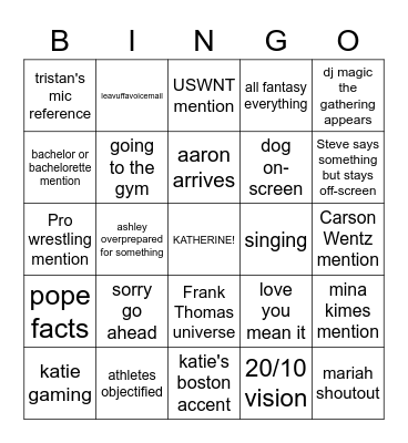 Friendsgiving Fundraiser board Bingo Card