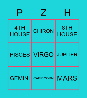 ASTROLOGY Bingo Card