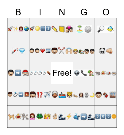Emoji Movies Bingo Card