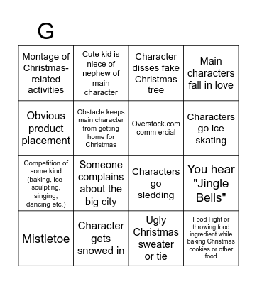 Hallmark Christmas Movie Bingo Card