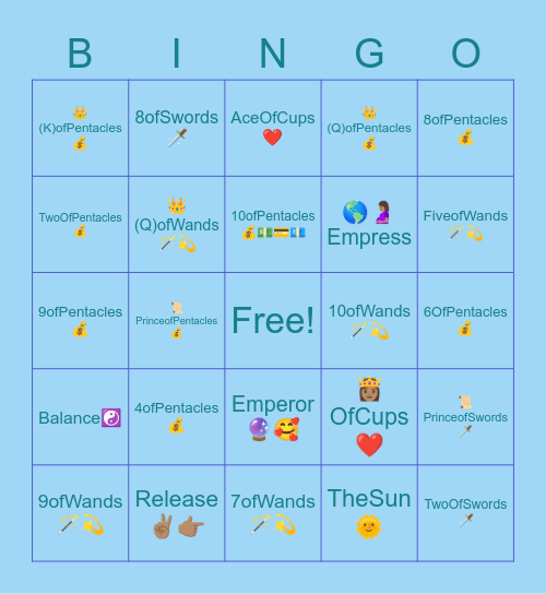 🧚🏽‍♀️Fairy Tarot Bingo🔮👁 Bingo Card