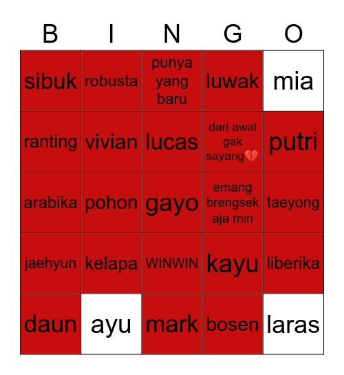 heekki. Bingo Card