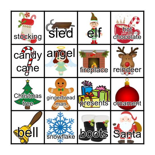 Merry Christmas Bingo Card