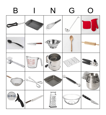 Cooking Tools Bingo Card