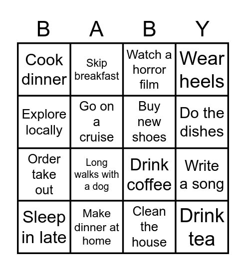 "ASHLEY'S BABY SHOWER" Bingo Card