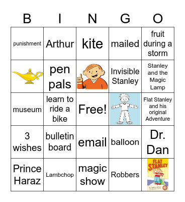 Flat Stanley Bingo Card