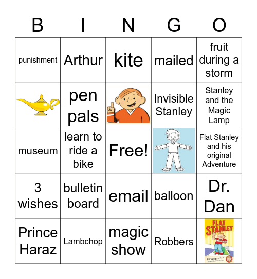 Flat Stanley Bingo Card