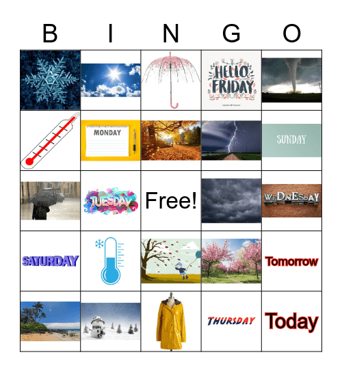Weather Bingo Card