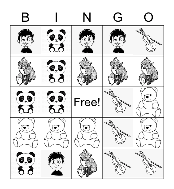 lively letters bingo card