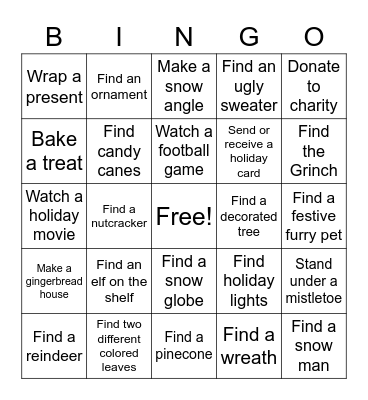 Holiday Bingo! Bingo Card