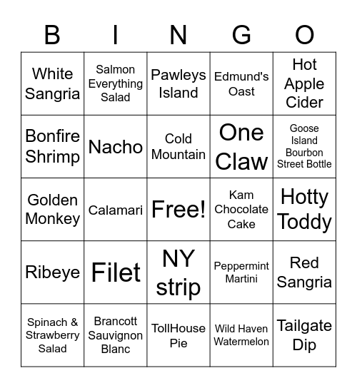 Server Bingo Card