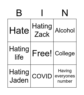 Rafi Bingo Card