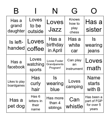 FIND  SOMEONE  WHO? Bingo Card