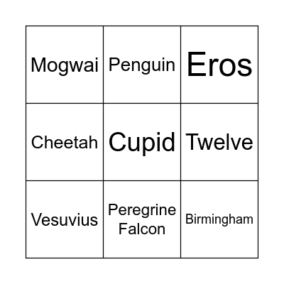 Zoom Quiz Bingo Card