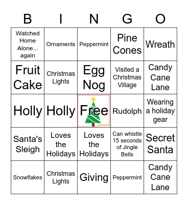 PIM'S Virtual Holiday Party Bingo Card