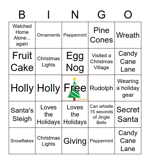 PIM'S Virtual Holiday Party Bingo Card