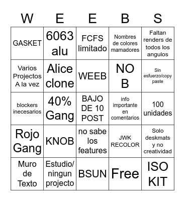 GBs y ICs 28 nov Bingo Card