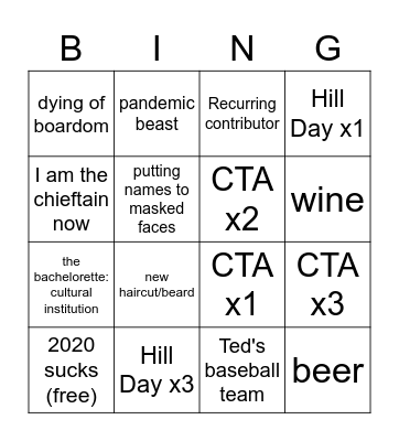 RADPAC Bingo! Bingo Card