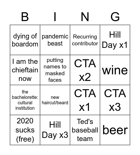 RADPAC Bingo! Bingo Card