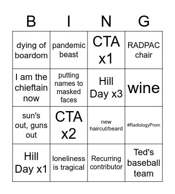 RADPAC Bingo! Bingo Card