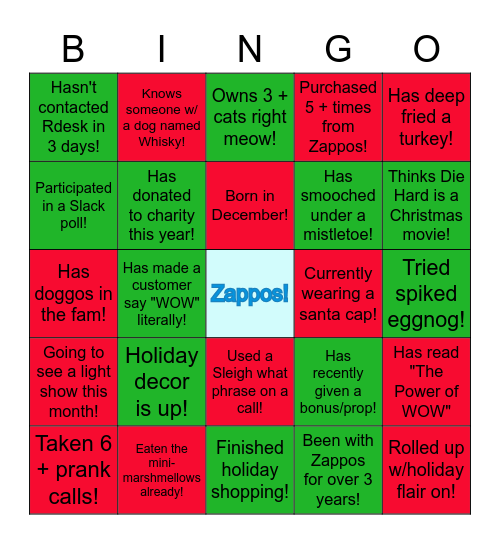 ZAWLIDAY BINGO PARTY! Bingo Card