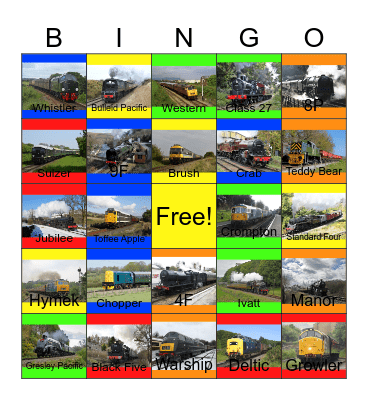 East Lancashire Railway- The Residents Bingo Card