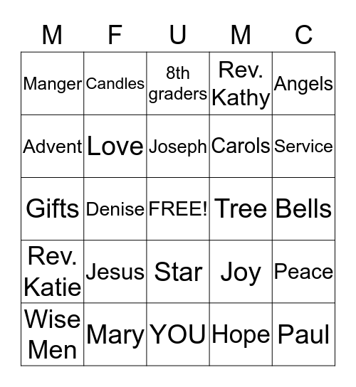 Christmas Bingo Card