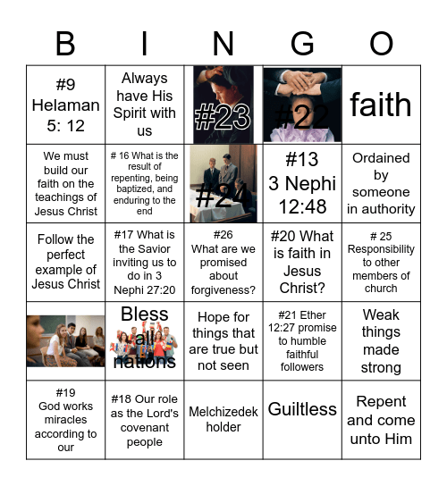 Book of Mormon Assessment Review Part B Bingo Card