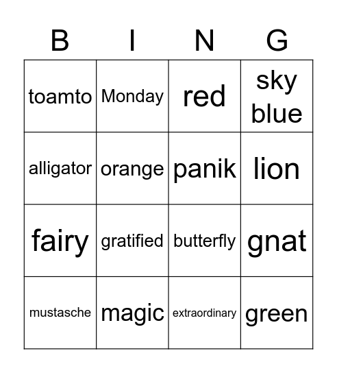 G4's Book Buddy Bingo Card